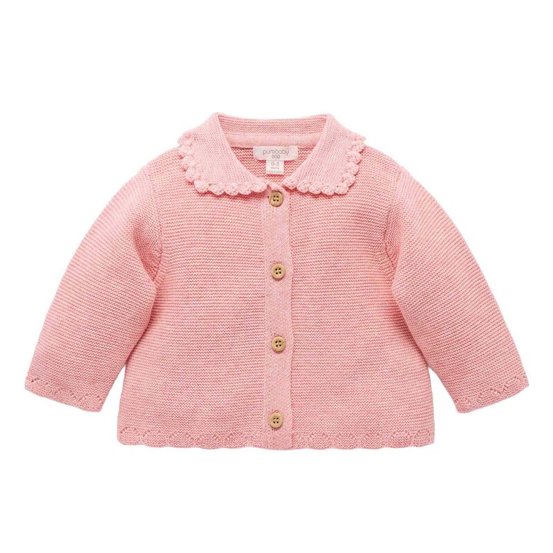 Purebaby Crochet Collar Cardigan image number 0